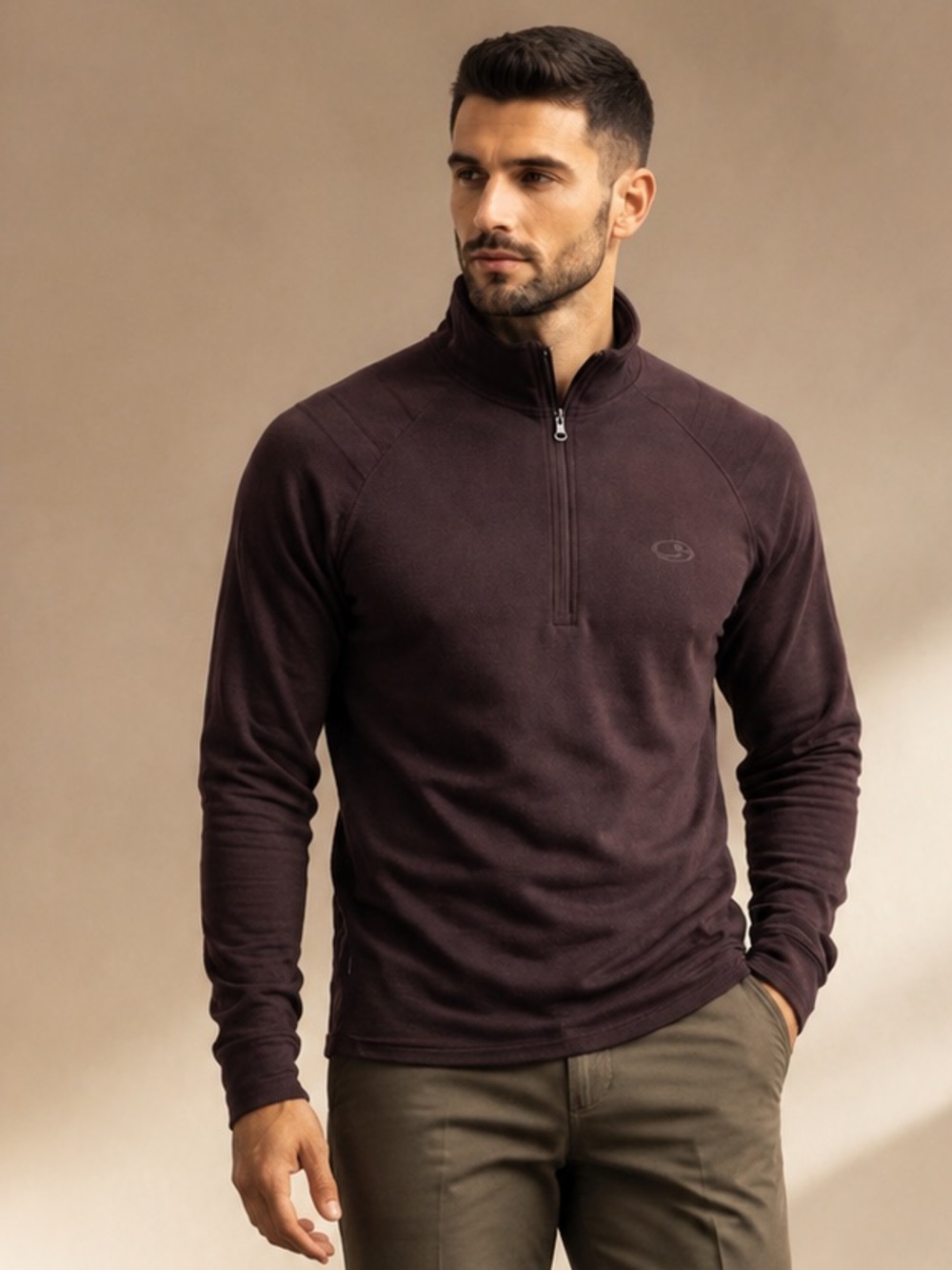 Icebreaker Sport 320 Y2K Merino Wool Half Zip Base Layer Men Size M